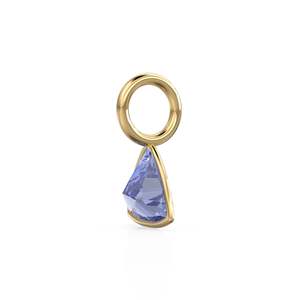 Tanzanite 5mm 14k Yellow <b>Solid</b> <b>Gold</b> Charm <b>Pendant</b> Bezel Jewelry Finding / December Birthstone / Trillion Cut Blue Gemstone / - Product Image 4