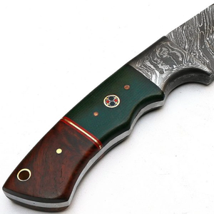 Couteau Skinner artisanal en acier Damas, lame Drop Point, bolster Damas, manche en bois de rose, couteau de chasse EDC pour l'extérieur - Product Image 3