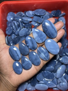 Opale bleue naturelle de haute qualité, cabochon fait main, formes variées, pierre précieuse certifiée en vrac pour la fabrication de bijoux - Product Image 4
