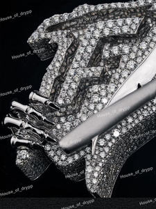 Pendentif visage de la Mort en argent 925 avec diamant moissanite glacé, collier statement hip hop pour hommes et femmes - Product Image 3