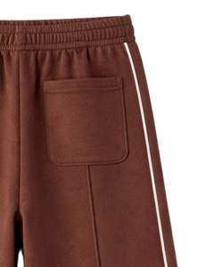 Pantalon de survêtement marron chocolat pour femme, coupe large, avec passepoil latéral, taille élastique et cordon de serrage, décontracté, coupe ample, jambe droite, pour la détente - Product Image 6