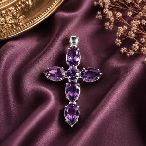 Pendentif Croix Pierre de Lune Plaqué Or Sertissage Clos Fait Main Argent Sterling Labradorite Bijoux Vintage à Superposer - Product Image 6