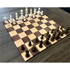 Ensemble d'échecs en bois massif de qualité supérieure, fabriqué à la main, échiquier classique moderne, logo personnalisé, jeux de société, décoration, ensemble d'échecs - Product Image 1