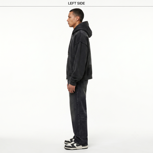 Heavyweight 380gsm Boxy Sweatshirt Eco-Friendly French Terry Oversized Zip Hoodie for Men Customizable Streetwear High-quality - Product Image 3