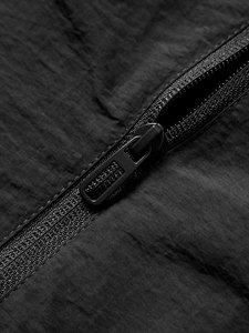Men's Black Hooded Windproof Puffer <b>Jacket</b> <b>With</b> Zipper Regular Fit Casual Style Polyester Shell <b>Fleece</b> <b>Lining</b> Autumn Wear - Product Image 6