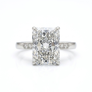 Anillo de Compromiso y Boda Clásico de Oro Blanco de 8K con Diamantes, Certificado IGI, Elegante y Sencillo, con Aspecto Brillante, Regalo para Mujer - Product Image 1