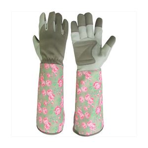 Guantes de Jardinería Florales Morados Personalizados, Palma de Cuero Sintético, Transpirables, Guantes de Trabajo de Protección para Jardín para Mujer, OEM ODM - Product Image 6