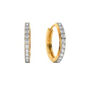 Lab Diamond Hoop <b>Earrings</b> 925 Sterling <b>Silver</b> 18K <b>Solid</b> Gold Elegant Fine Hoop <b>Earring</b> Jewelry Minimalist Diamond Hoop <b>Earrings</b> - Product Image 3