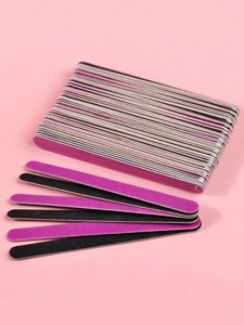 Lime à ongles double face mini émeri, grain 180, rose et noir, jetable, outil de soin des ongles en papier de verre, 25 pièces, motif droit - Product Image 3