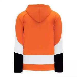 <b>Red</b> Black <b>White</b> Ice Hockey Hoodie Full Sleeve <b>Striped</b> Breathable Quick Dry Regular Fit Unisex Adult All Seasons 100% Jersey - Product Image 4