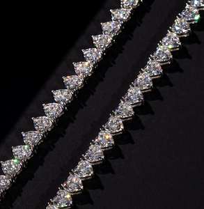 Luxury Heart Shape Moissanite Tennis <b>Necklace</b> Iced Out Chain Hip Hop Jewellery Romantic <b>Statement</b> Gift - Product Image 4