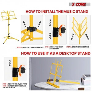 Soporte de Música Ajustable de 5 Niveles, 57 Pulgadas, Soporte de Escritorio para Partituras, Soporte de Libros Portátil Totalmente Metálico - Product Image 4