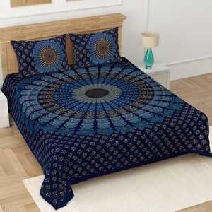 Cubrecama/Cubrecama con Estampado Floral Hecho a Mano Más Vendido de la India, Sábana 100% Algodón Hecha a Mano con Funda de Almohada - Product Image 1