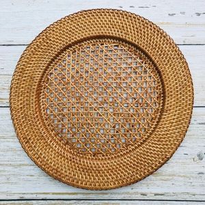Handmade Rattan <b>Plate</b> Vietnam Round Charger <b>Plate</b> Rustic Serving Tray Natural Woven Eco Kitchen Table Decoration Craft 33Cm - Product Image 3