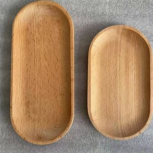 Oval Wooden Serving Tray Handmade Minimalist Solid Design Plate Dishes & Plates - Product Image 5