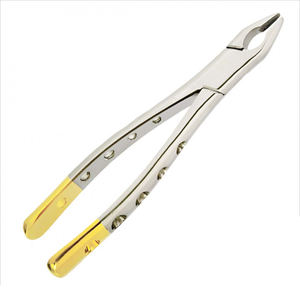 Pinzas dentales de extracción de molares inferiores, tipo cuerno de vaca, con patrón de acero, semi-oro, de Blush Surgical - Product Image 3