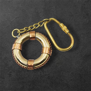 Llavero Vintage de Latón con Forma de Salvavidas, Anillo para Llaves Náutico, Accesorio Coleccionable Marítimo - Product Image 4
