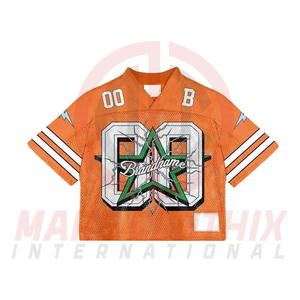 เสื้อเจอร์ซีย์ฟุตบอลอเมริกันย้อนยุคพิมพ์ลายสตรีทแวร์ออกแบบได้ตามต้องการดีไซน์ล่าสุด - Product Image 2