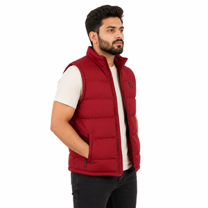 Men's Quilted Puffer Vest Lightweight Sleeveless Winter Outerwear Stand Collar Zipper Padded Casual Men's <b>Jackets</b> Outdoor OEM - Product Image 3