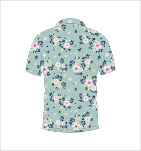 เสื้อโปโลพิมพ์ลายดอกไม้สีน้ำเงินสำหรับผู้ชาย แขนสั้น สวมใส่สบาย เหมาะสำหรับฤดูร้อน เล่นกอล์ฟ น้ำหนักเบา มีปก แฟชั่น - Product Image 6