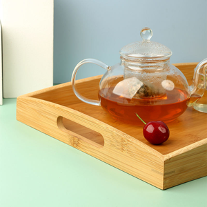 Bandeja otomana decorativa de madera para mesa, bandeja redonda de madera de acacia para servir con asas de artesanía creciente - Product Image 4