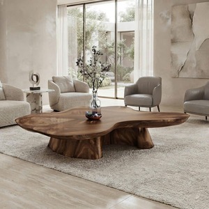 Wabi-sabistyle Solid-wood Tea <b>Table</b> Natural-edge Low <b>Table</b> Irregular-shaped Log-style Artistic Guesthouse Designer <b>Coffee</b> <b>Tables</b> - Product Image 6
