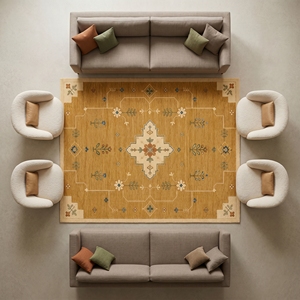 Alfombra Tradicional Floral Hecha a Mano con Técnica Tufted, Alfombra de Lana Personalizada para Sala de Estar, Dormitorio, Hotel, Precio al por Mayor Directo de Fábrica - Product Image 3
