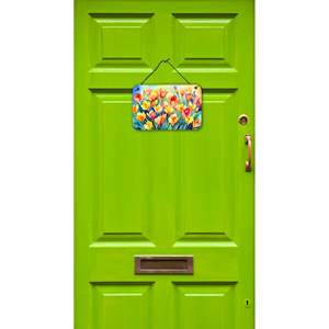 Freesias multicolores Aquarelle Décoration murale Nouveau 8HX12W Enseigne en métal en aluminium pour cuisine Bar Home Plaque - Product Image 2