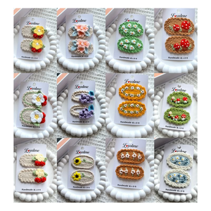 <b>Beginner</b> Crochet Hair Clip Kit Soft Acrylic Yarn Floral Pattern DIY <b>Knitting</b> <b>Set</b> Assorted Colors 3-14 Years Easy Hair - Product Image 6