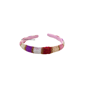 Serre-têtes en perles de verre pour femmes, accessoires de mode, cadeau, bandeau artisanal en perles de rocaille, design artisanal, dernières perles multicolores - Product Image 1