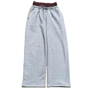 <b>Wholesale</b> Acid Wash Jogger Flare Men's Pants Washed Streetwear Polyester/Cotton Wide Leg <b>Flared</b> <b>Sweatpants</b> Casual Style OEM - Product Image 3