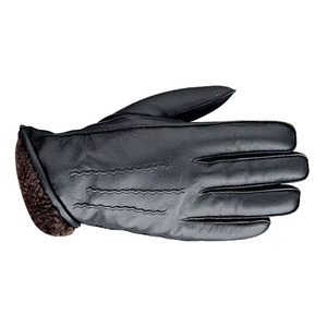 Gants d'hiver en cuir pour femmes, doublés de laine, décontractés, coupe-vent, chauds, pour le cyclisme, vente en gros d'usine, personnalisables OEM - Product Image 2
