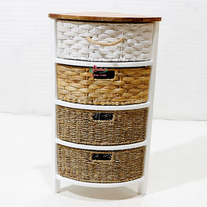 Meuble de rangement artisanal en rotin tressé et jacinthe d'eau, fabriqué à l'usine Artex Dong Thap, HG1052A-MC - Product Image 3