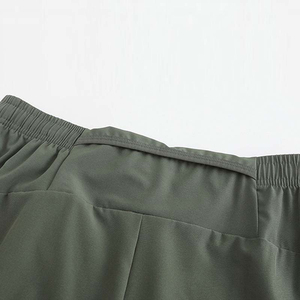 Men's Solid Black Quick Dry <b>Elastic</b> Waist Shorts Casual Knitted Sport Short Pants - Product Image 3