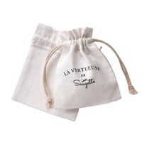 Pochette d'emballage pour bijoux en coton imprimé personnalisé, écologique, avec logo, pour bagues, colliers, rouges à lèvres, parfums - Vente en gros