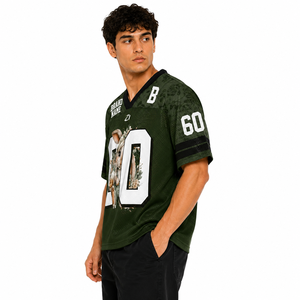 Camiseta Deportiva Oversize de Fútbol Americano con Diseño Floral-Vintage Personalizado de Conejo, Estilo Urbano, OEM, Sublimada, para Equipos - Fabricante - Product Image 3