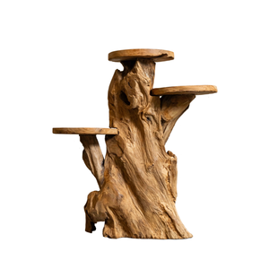 Support de présentation artisanal en bois massif de teck biologique de luxe, rustique et naturel, pour décoration intérieure/extérieure, Diwali ARTERRA - Product Image 2