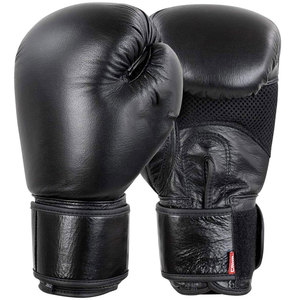 Gants de boxe d'entraînement en cuir WELLEZA noirs avec logo personnalisé imprimé, 16 oz, fermeture respirante, imperméable, protection UV - Product Image 5