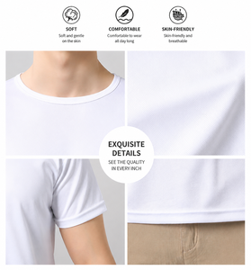 T-shirt Homme OEM Imprimable en Soie Glacée, Séchage Rapide, Maille Extensible, Col Rond, Manches Courtes, Respirant, Décontracté, Tendance, pour l'Été - Product Image 2
