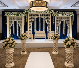 Modern Indian Metal Jali Cut Work <b>Frames</b> Lightweight Customized Size Stage Indo-Western Wedding Lattice <b>Backdrop</b> Decorations - Product Image 2