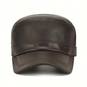 Nouvelle casquette de baseball en cuir de vachette pour homme, style plat, pour personnes d'âge moyen et âgées, chaude pour l'hiver et les activités de plein air - Product Image 4
