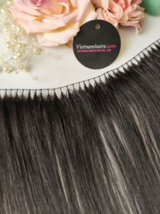 Extensions de cheveux humains 100% vierges Remy, lisses naturels, couleur naturelle, doux et brillants, en vrac, 1KG, double trame machine - Product Image 3