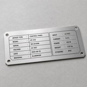 Plaque signalétique en aluminium sur mesure selon dessin, gravure laser, usine spécialisée pour plaques d'identification de machines et étiquettes de marquage de produits - Product Image 3