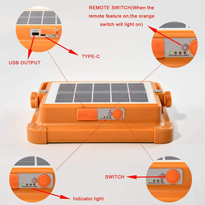 Lampe de travail LED IP66 portable d'extérieur rechargeable à 4 panneaux, batterie 1200/2400mAh, haute efficacité lumineuse, luminosité réglable - Product Image 5