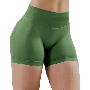 Shorts taille haute pour le yoga et la gym, effet ventre plat, rehaussement des fessiers, tissu extensible doux sans coutures, pour l'entraînement - Product Image 2