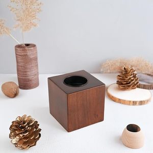 Handmade Wooden Cube <b>Tealight</b> Candle <b>Holder</b> Decorative Tabletop Candle Stand for Home Wedding Decor - Product Image 4