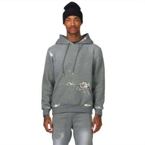 Sudadera con capucha de algodón de alta calidad con logotipo personalizado, estilo oversized, lavado ácido, para hombre. Sudaderas con capucha oversized. - Product Image 3