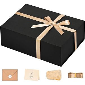 LIFELUM Grande Scatola Regalo Nera di Lusso con Coperchi Magnetici per Set Regalo - Product Image 1