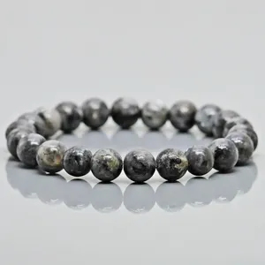 Natural Larvikite 8mm Smooth Round AA Grade Gemstone Beads Stretch <b>Bracelet</b> <b>Healing</b> Jewelry Wholesale - Product Image 2