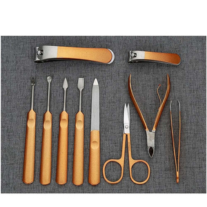 15 Pcs Beauty Kit Black Color Coated <b>Nail</b> Clipper Scissors <b>Nail</b> Files Professional Manicure Set With Leathers Pouch - Product Image 3